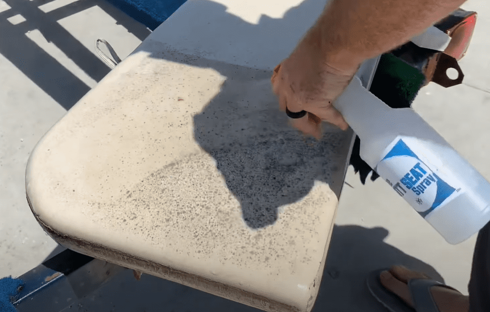 Spray the mildew removal solution